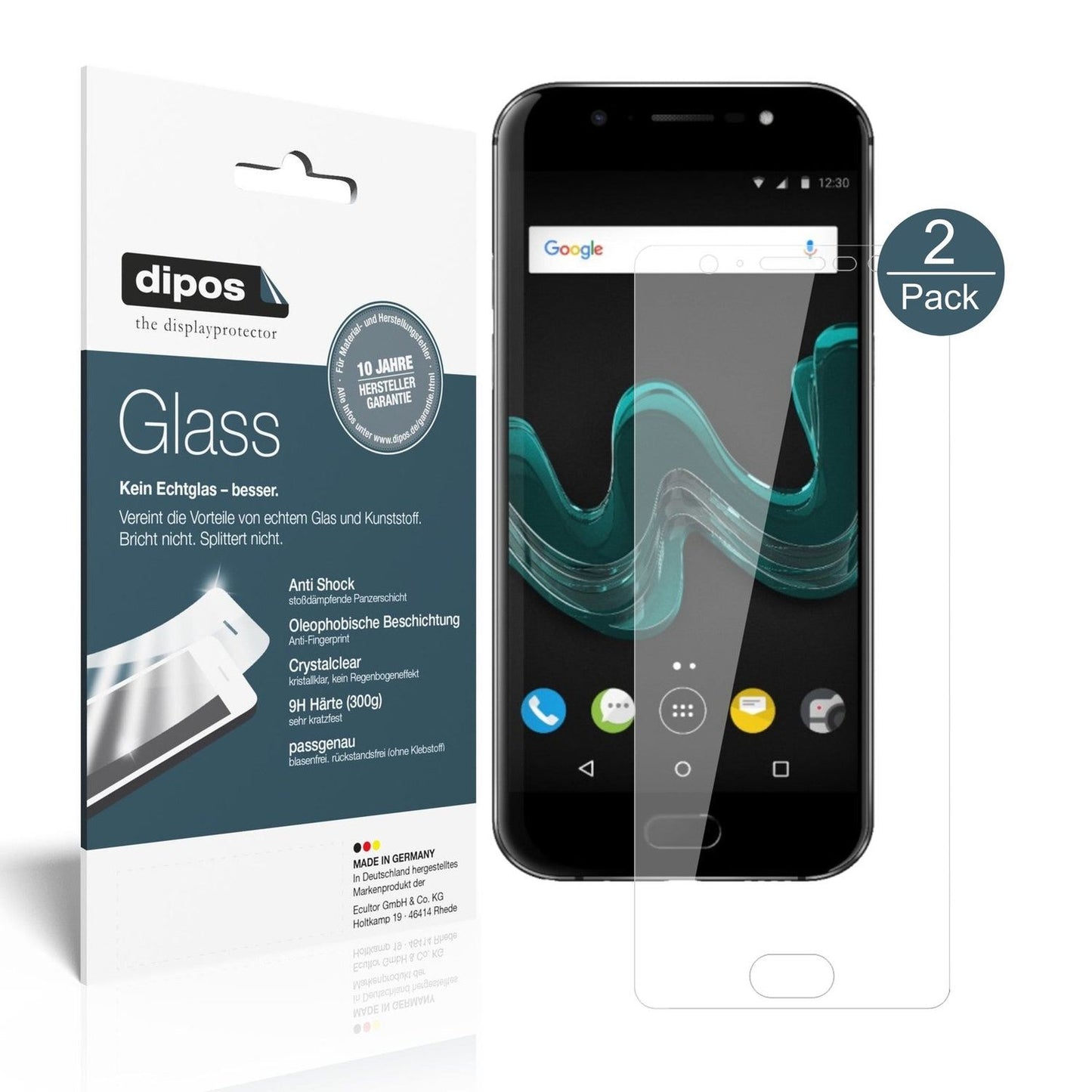 Klare Displayschutzfolie von dipos passend für Wiko Wim, 9H kratzfest und blasenfrei montiert