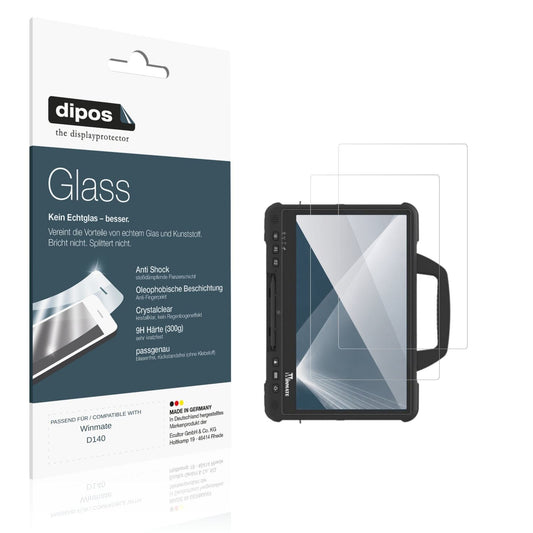 Klare Displayschutzfolie von dipos passend für Winmate D140, 9H kratzfest und blasenfrei montiert
