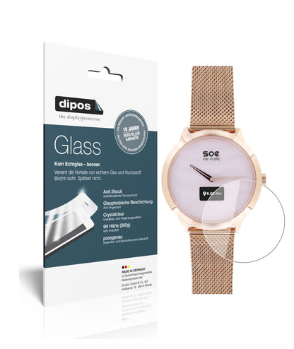 Klare Displayschutzfolie von dipos passend für X-WATCH SOE XW Pure, 9H kratzfest und blasenfrei montiert