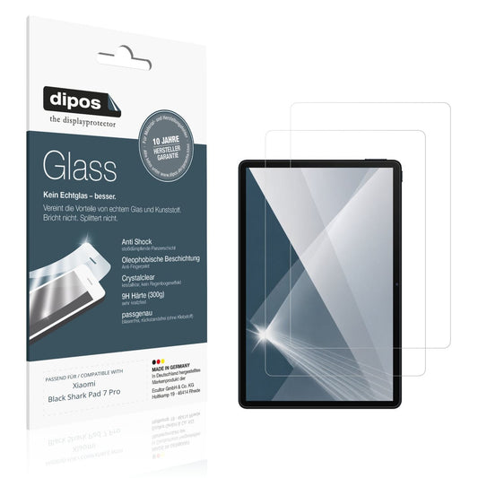 Klare Displayschutzfolie von dipos passend für Xiaomi Black Shark Pad 7 Pro, 9H kratzfest und blasenfrei montiert