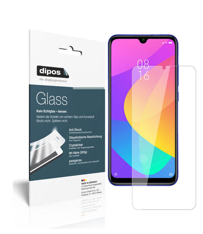 Klare Displayschutzfolie von dipos passend für Xiaomi Mi A3, 9H kratzfest und blasenfrei montiert