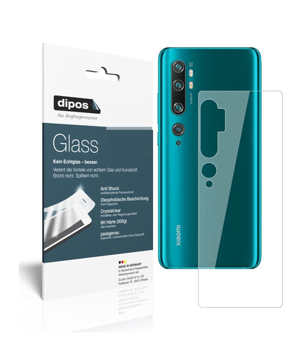 Klare Displayschutzfolie von dipos passend für Xiaomi Mi Note 10 Rückseite, 9H kratzfest und blasenfrei montiert