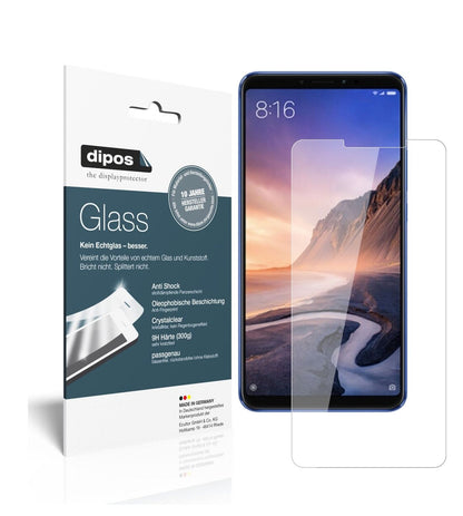 Klare Displayschutzfolie von dipos passend für Xiaomi Mi Max 3, 9H kratzfest und blasenfrei montiert