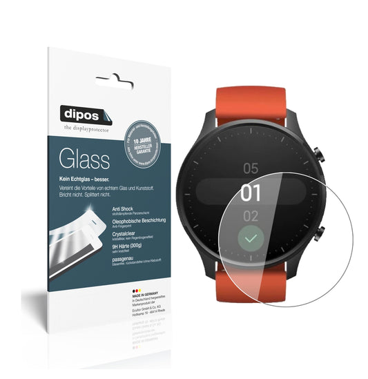 Klare Displayschutzfolie von dipos passend für Xiaomi Mi Watch Color, 9H kratzfest und blasenfrei montiert