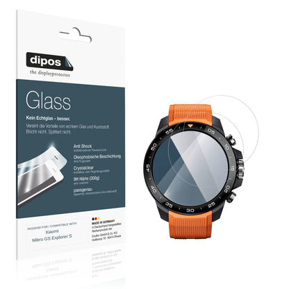 Klare Displayschutzfolie von dipos passend f�r Xiaomi Mibro GS Explorer S, 9H kratzfest und blasenfrei montiert