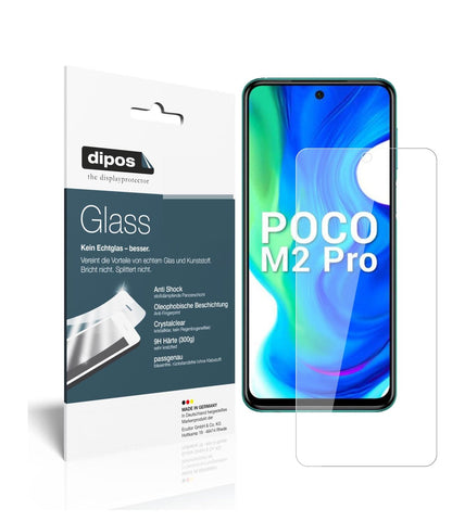 Klare Displayschutzfolie von dipos passend für Poco M2 Pro, 9H kratzfest und blasenfrei montiert