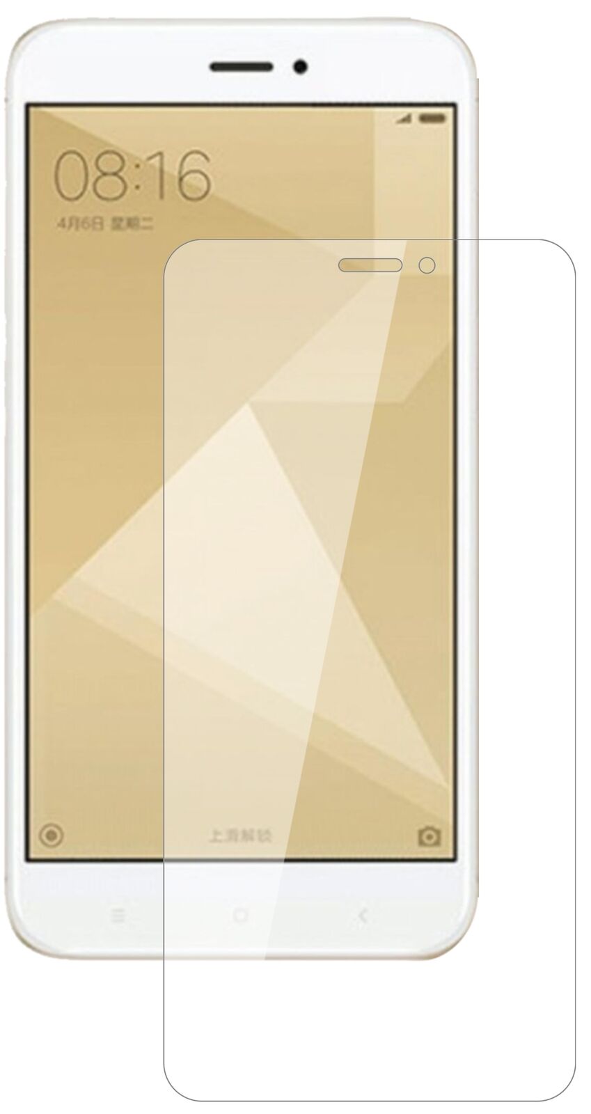 Klare Displayschutzfolie von dipos passend für Xiaomi Redmi 4X, 9H kratzfest und blasenfrei montiert