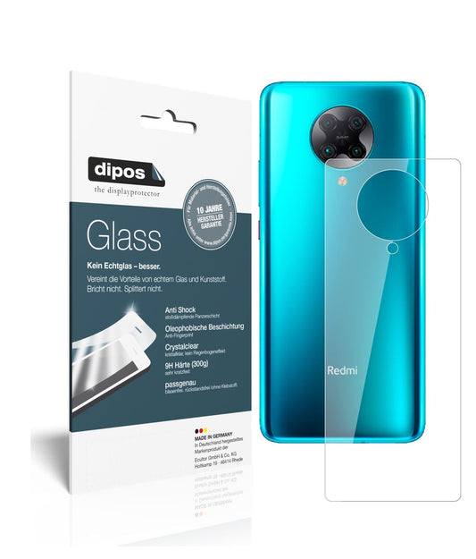 Klare Displayschutzfolie von dipos passend für Xiaomi Redmi K30 Ultra Rückseite, 9H kratzfest und blasenfrei montiert