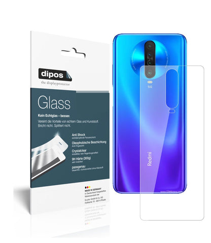 Klare Displayschutzfolie von dipos passend für Xiaomi POCO X2 Rückseite, 9H kratzfest und blasenfrei montiert
