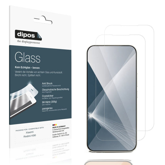 Klare Displayschutzfolie von dipos passend für Xiaomi Redmi K90, 9H kratzfest und blasenfrei montiert