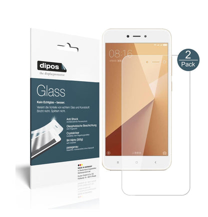Klare Displayschutzfolie von dipos passend für Xiaomi Redmi Note 5A, 9H kratzfest und blasenfrei montiert