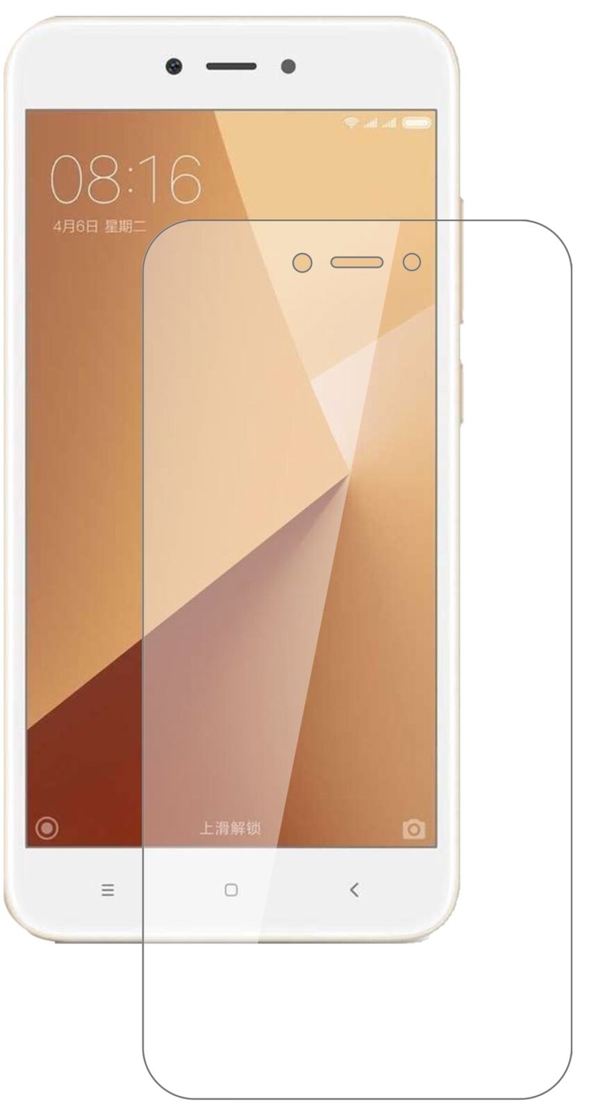 Klare Displayschutzfolie von dipos passend für Xiaomi Redmi Note 5A, 9H kratzfest und blasenfrei montiert