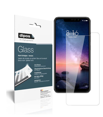 Klare Displayschutzfolie von dipos passend für Xiaomi Redmi Note 6 Pro, 9H kratzfest und blasenfrei montiert