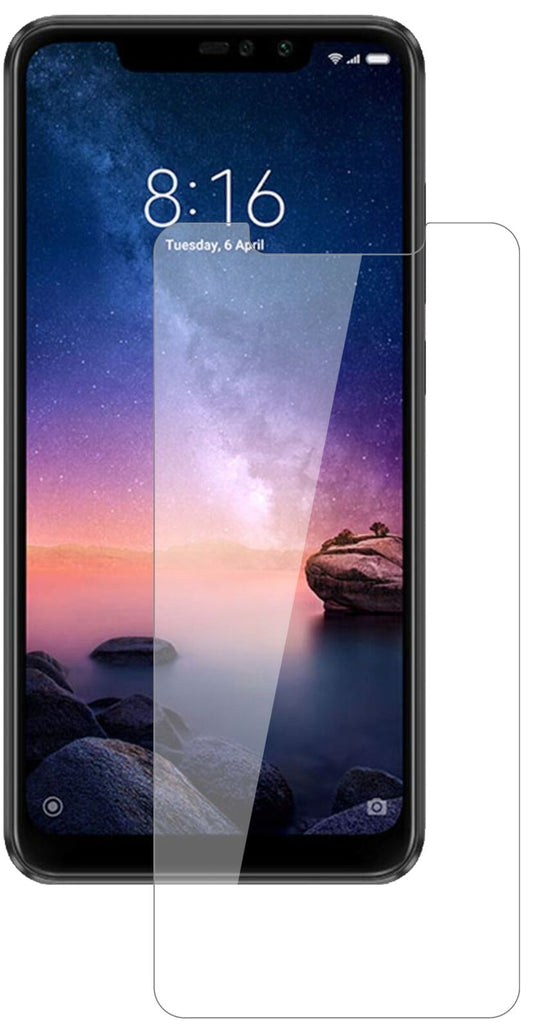 Klare Displayschutzfolie von dipos passend für Xiaomi Redmi Note 6 Pro, 9H kratzfest und blasenfrei montiert