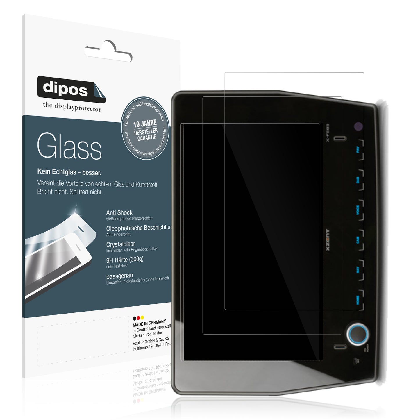 Klare Displayschutzfolie von dipos passend für Xzent F-285, 9H kratzfest und blasenfrei montiert