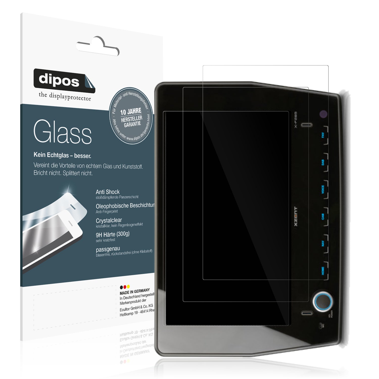 Klare Displayschutzfolie von dipos passend für Xzent F-285, 9H kratzfest und blasenfrei montiert
