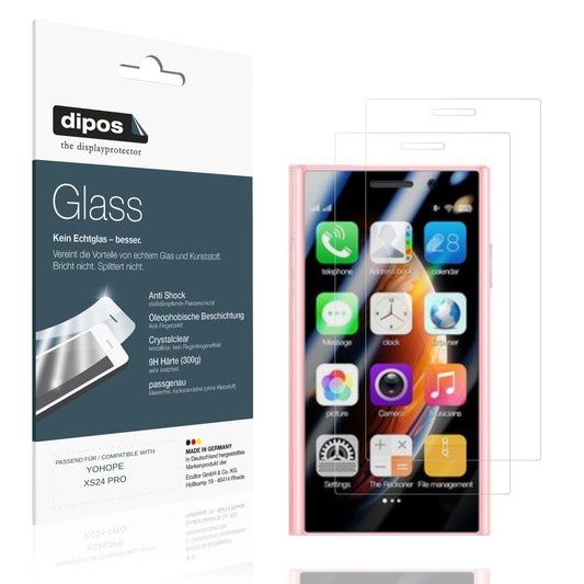 Klare Displayschutzfolie von dipos passend für YOHOPE XS24 PRO, 9H kratzfest und blasenfrei montiert