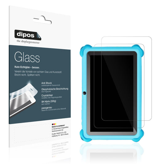 Klare Displayschutzfolie von dipos passend für zcobro KIDS710 7 Zoll, 9H kratzfest und blasenfrei montiert