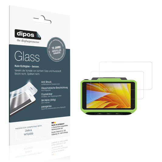 Klare Displayschutzfolie von dipos passend für Zebra WT6400, 9H kratzfest und blasenfrei montiert