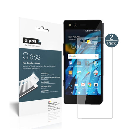 Klare Displayschutzfolie von dipos passend für ZTE Axon M, 9H kratzfest und blasenfrei montiert