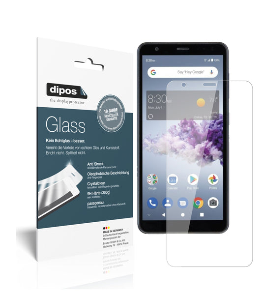 Klare Displayschutzfolie von dipos passend für ZTE Blade A3 Prime, 9H kratzfest und blasenfrei montiert