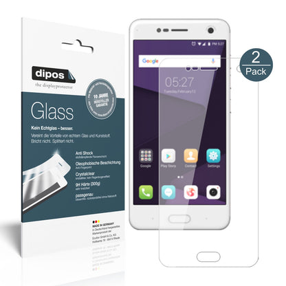 Klare Displayschutzfolie von dipos passend für ZTE Blade V8, 9H kratzfest und blasenfrei montiert