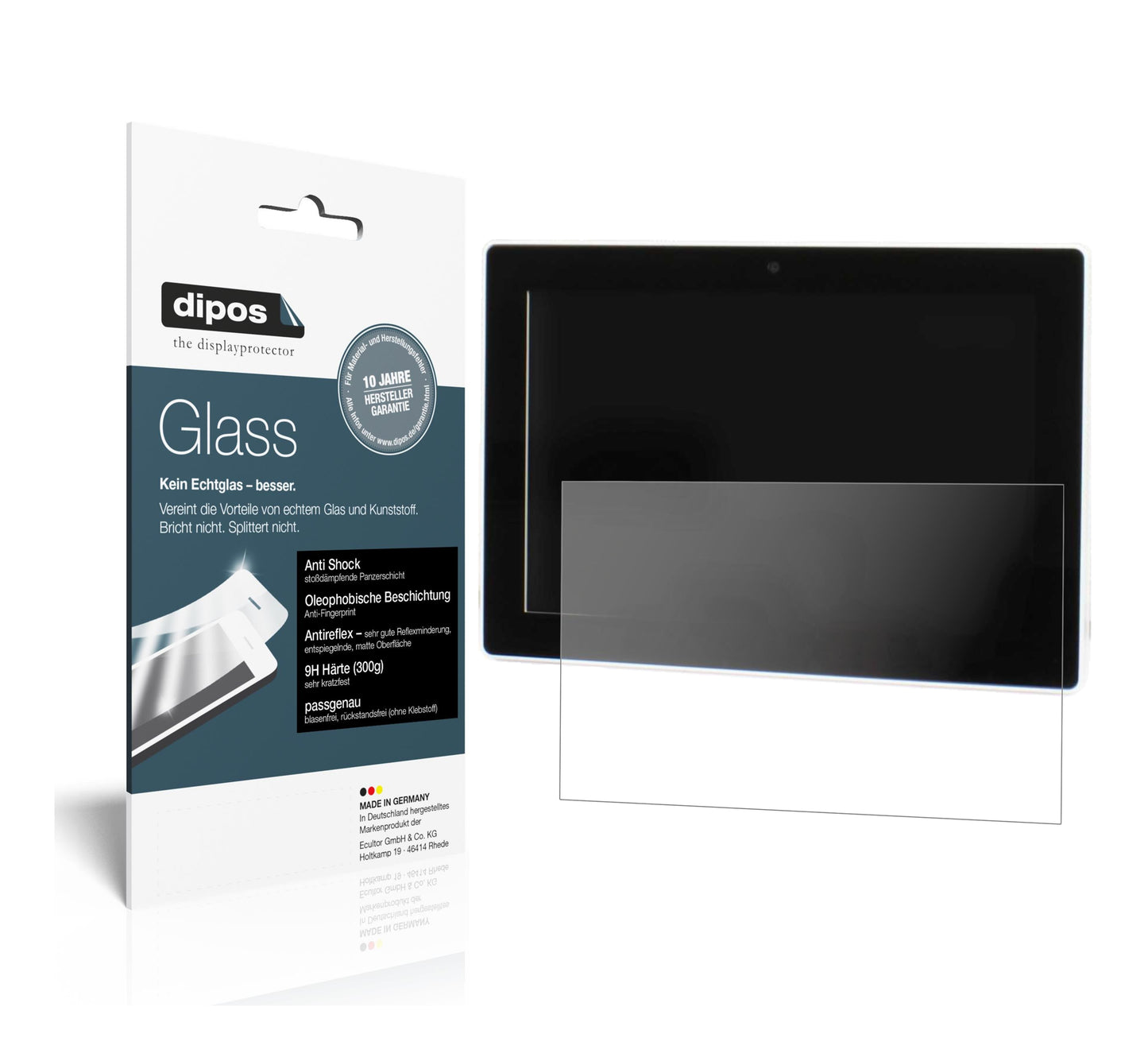 Matte Displayschutzfolie von dipos passend für 3.92 Zoll 80 x 60 mm, 9H kratzfest und blasenfrei montiert