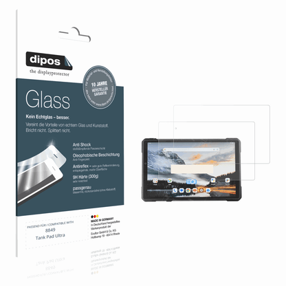 Matte Displayschutzfolie von dipos passend für 8849 Tank Pad Ultra, 9H kratzfest und blasenfrei montiert
