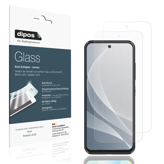Matte Displayschutzfolie von dipos passend für Acer Sospiro A15, 9H kratzfest und blasenfrei montiert