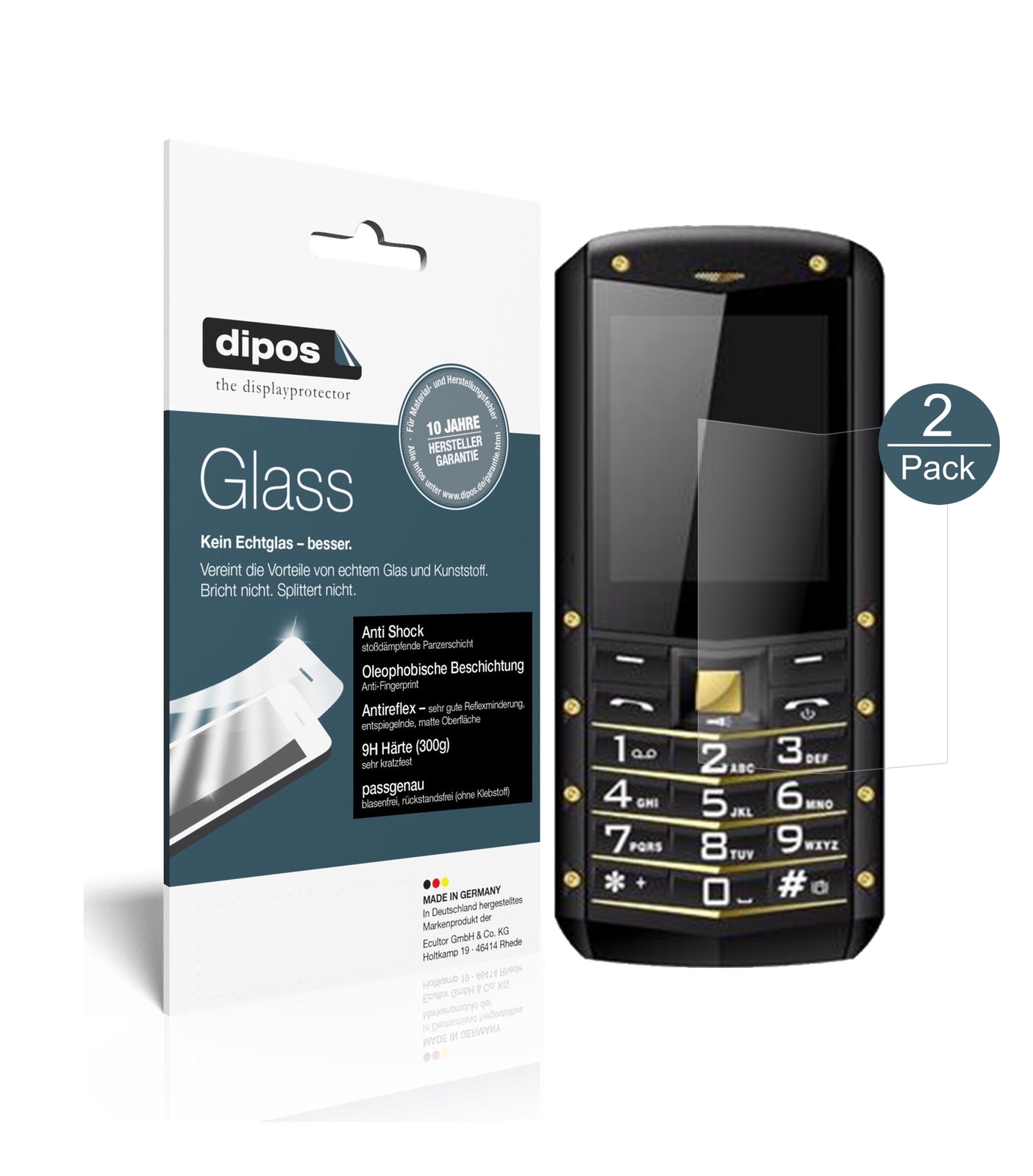 Matte Displayschutzfolie von dipos passend für AGM M2, 9H kratzfest und blasenfrei montiert