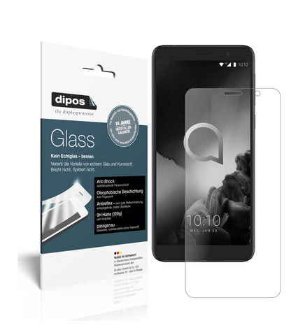 Matte Displayschutzfolie von dipos passend für Alcatel 1C (2019), 9H kratzfest und blasenfrei montiert