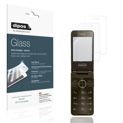 Matte Displayschutzfolie von dipos passend für Alcatel 2012 Chocolate, 9H kratzfest und blasenfrei montiert