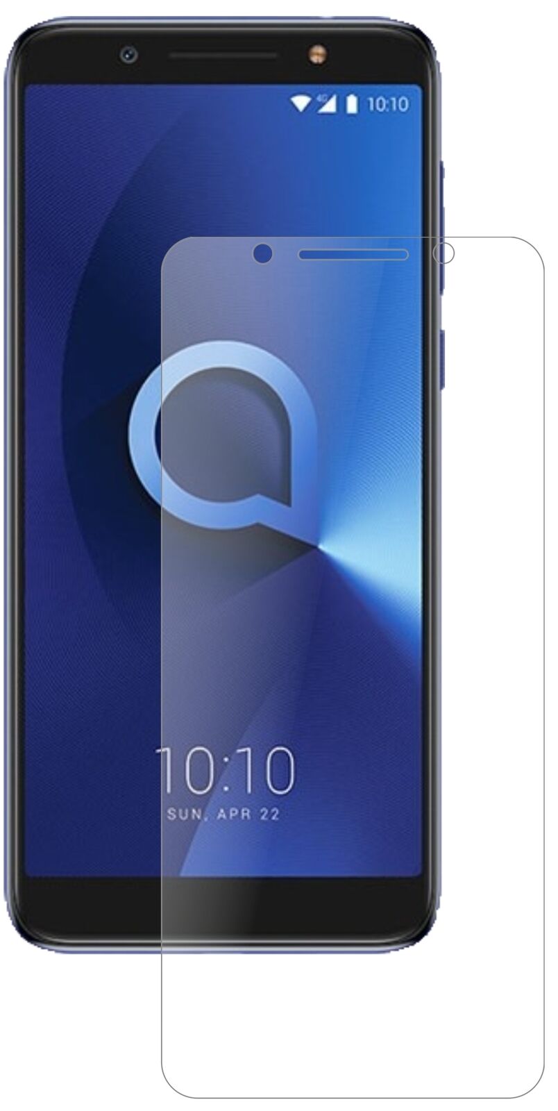 Matte Displayschutzfolie von dipos passend für Alcatel 3X, 9H kratzfest und blasenfrei montiert