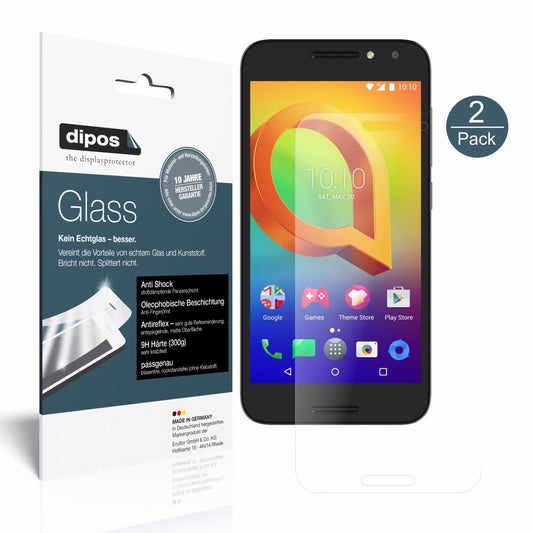 Matte Displayschutzfolie von dipos passend für Alcatel A3, 9H kratzfest und blasenfrei montiert