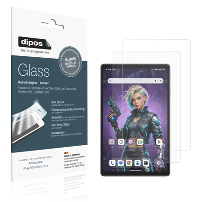 Matte Displayschutzfolie von dipos passend für Alldocube iPlay 80 mini Ultra, 9H kratzfest und blasenfrei montiert