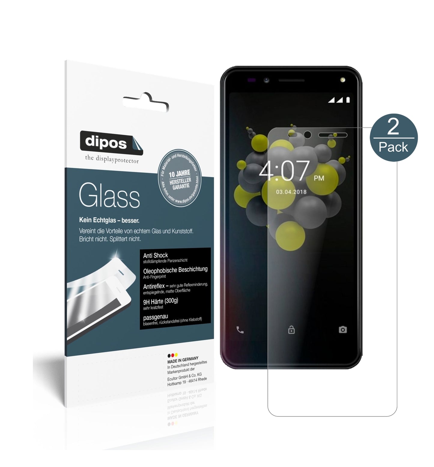 Matte Displayschutzfolie von dipos passend für Allview A9 Plus, 9H kratzfest und blasenfrei montiert