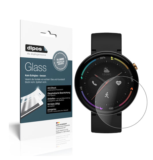 Matte Displayschutzfolie von dipos passend für Amazfit Verge 2, 9H kratzfest und blasenfrei montiert
