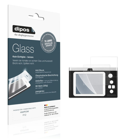 Matte Displayschutzfolie von dipos passend für AMIPOW F12, 9H kratzfest und blasenfrei montiert