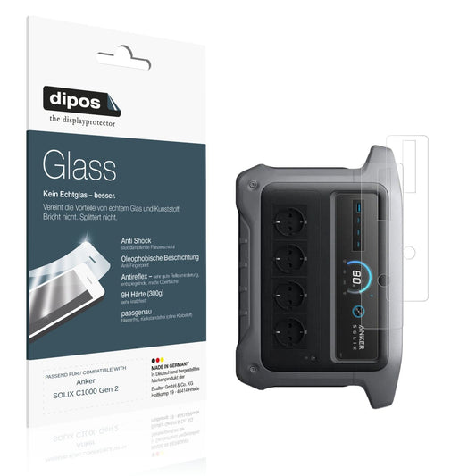 Matte Displayschutzfolie von dipos passend für Anker SOLIX C1000 Gen 2, 9H kratzfest und blasenfrei montiert