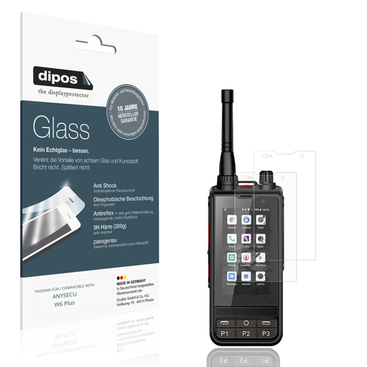 Matte Displayschutzfolie von dipos passend für ANYSECU W6 Plus, 9H kratzfest und blasenfrei montiert