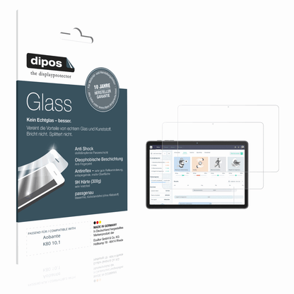 Matte Displayschutzfolie von dipos passend für Aobante K80 10.1, 9H kratzfest und blasenfrei montiert