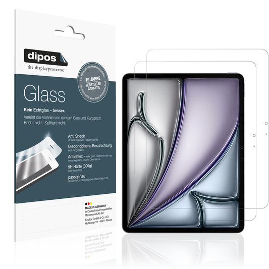 Matte Displayschutzfolie von dipos passend für Apple iPad Air 13 Zoll M2 2024, 9H kratzfest und blasenfrei montiert