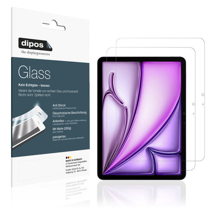 Matte Displayschutzfolie von dipos passend für Apple iPad Air M2 11 Zoll, 9H kratzfest und blasenfrei montiert