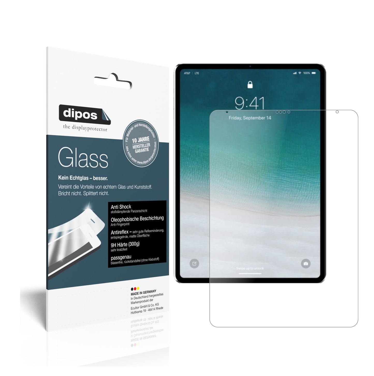 Matte Displayschutzfolie von dipos passend für Apple iPad Pro 11 Zoll LTE (2020), 9H kratzfest und blasenfrei montiert