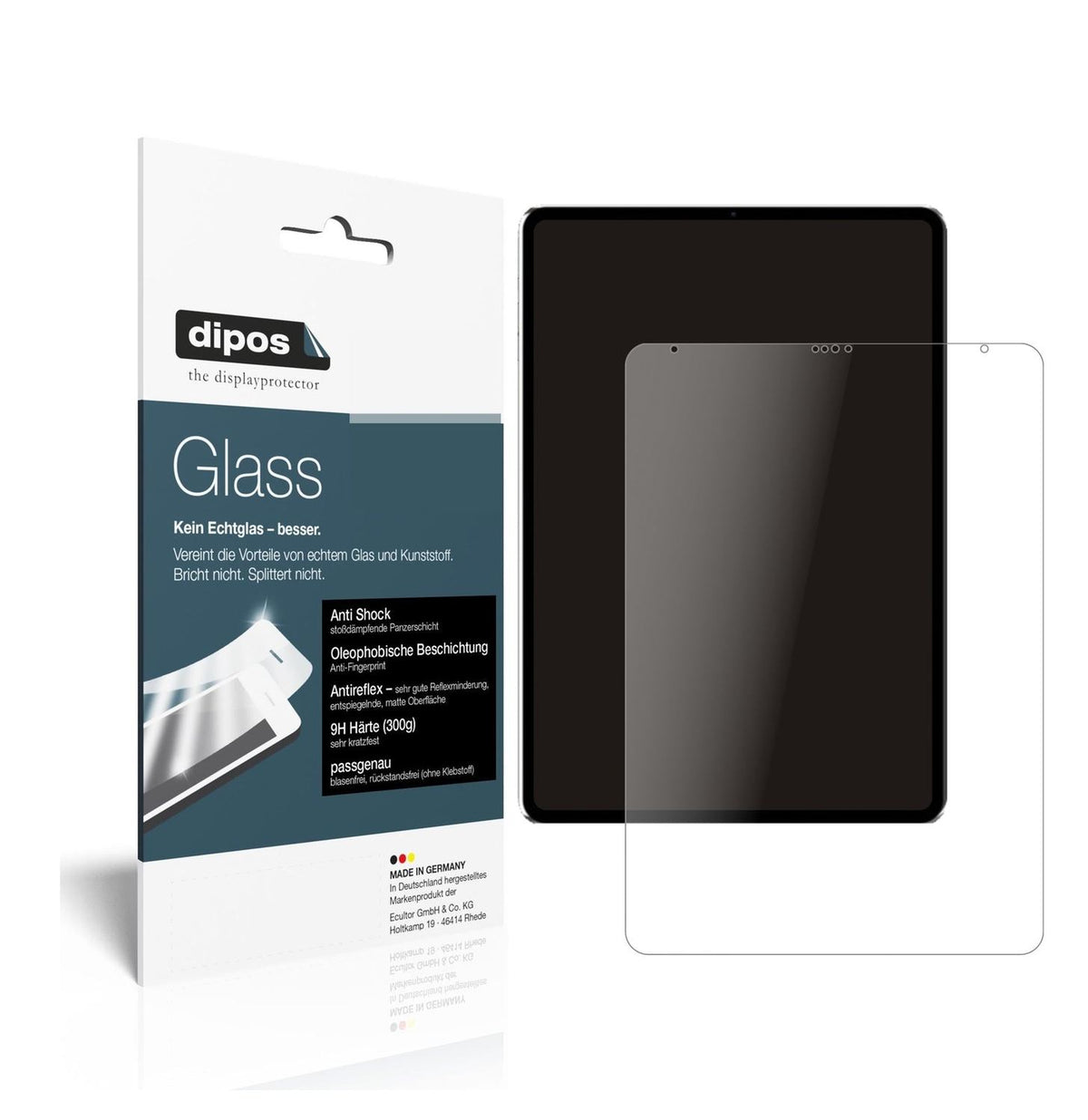 Matte Displayschutzfolie von dipos passend für Apple iPad Pro 11 Zoll (2021), 9H kratzfest und blasenfrei montiert