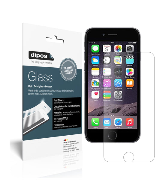 Matte Displayschutzfolie von dipos passend für Apple iPhone 6 / 6S / 7, 9H kratzfest und blasenfrei montiert