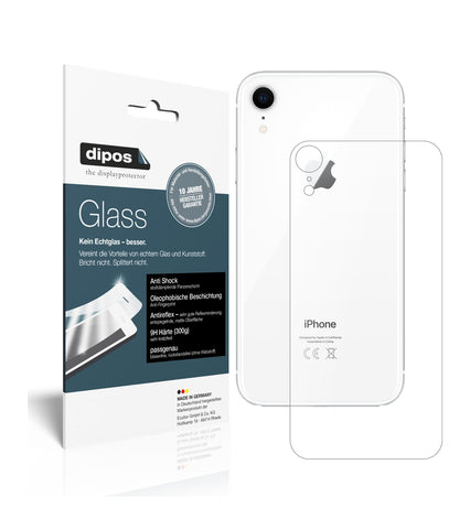 Matte Displayschutzfolie von dipos passend für Apple iPhone XR Rückseite, 9H kratzfest und blasenfrei montiert
