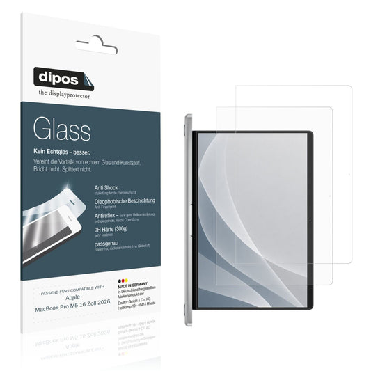 Matte Displayschutzfolie von dipos passend f�r Apple MacBook Pro M5 16 Zoll 2026, 9H kratzfest und blasenfrei montiert