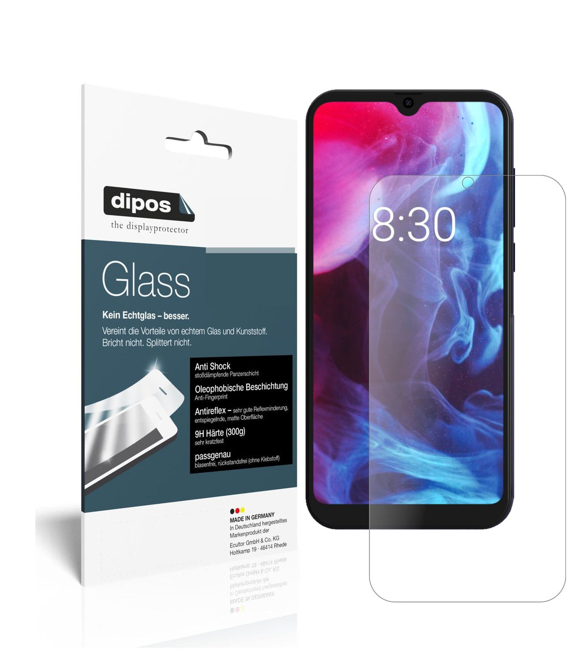 Matte Displayschutzfolie von dipos passend für Archos Oxygen 63, 9H kratzfest und blasenfrei montiert