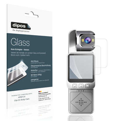 Matte Displayschutzfolie von dipos passend für ARMYJY Clip-On Body Cam, 9H kratzfest und blasenfrei montiert